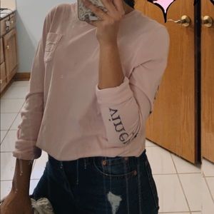 Long sleeve light pink tee